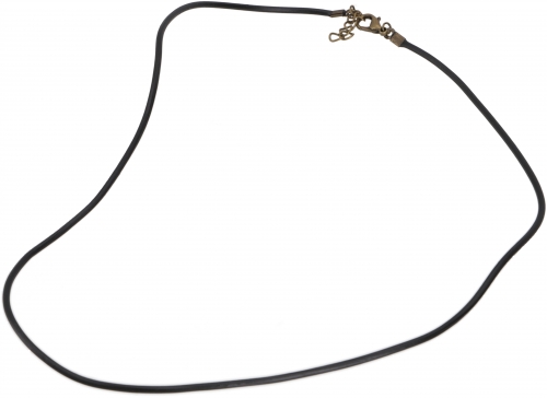 rubber strap 2 mm with clasp - black/vintage gold - 50 cm Ø0,2 cm