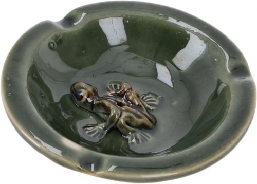 Ceramic smoking plate ashtray - green/model 20 - 2x10x10 cm Ø10 cm