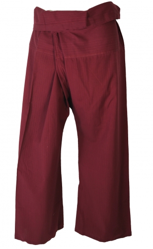 Thai fisherman pants made of strong cotton, wrap pants, yoga pants, one size - Uni bordeaux
