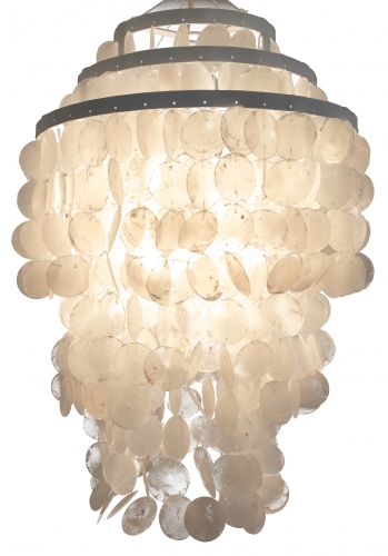 Ceiling lamp/ceiling light, shell lamp made of hundreds of Capiz, mother of pearl plates - model Sangria - 60x40x40 cm 