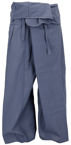 Thai cotton fisherman pants, loose fit wrap pants, wide yoga pants - dove gray