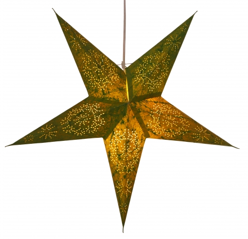 Foldable advent illuminated paper star, poinsettia 60 cm - Perseus green