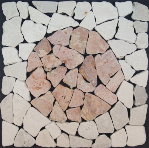 Marble circle mosaic tile (Mo-09) - Design 22