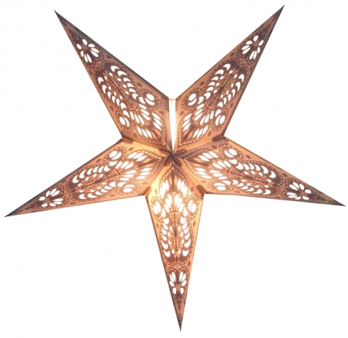 Foldable Advent illuminated paper star, poinsettia 40 cm - Menor small nature