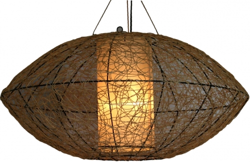 Ceiling lamp/ceiling light, handmade in Bali from natural material, bamboo - model Miranda oval - 30x60x60 cm 