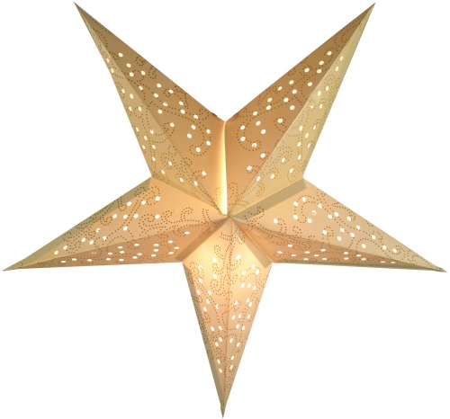 Foldable Advent illuminated paper star, poinsettia 40 cm - Tantalos small nature