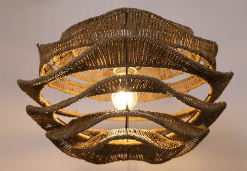 Ceiling lamp/ceiling light, handmade in Bali from natural material - model Waikiki - 35x50x50 cm Ø50 cm