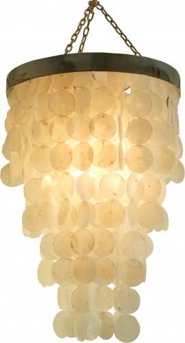 Ceiling lamp/ceiling light, shell lamp made of hundreds of Capiz, mother of pearl plates - model Tikal - 66x40x40 cm Ø40 cm