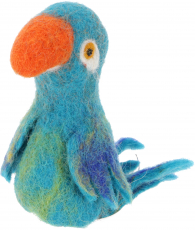 Handmade felt finger puppet - parrot