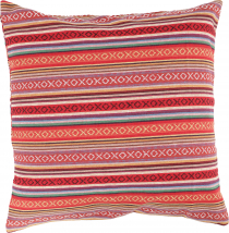 Boho style cushion cover, woven ethno cushion cover - red