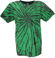 Batik T-Shirt, Men Short Sleeve Tie Dye Shirt - green/anthracite