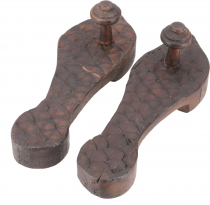 Indian Paduka Sandals, Antique Wooden Sandals, Dekoojekt Clog - M..