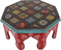Painted small table with tile mosaic - red Ø 36 cm