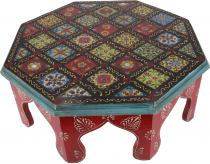 Painted small table with tile mosaic - red Ø 41 cm