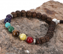 7 Chakran Mala bracelet, hand mala with semi-precious stones - Lo..
