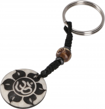 Ethno Tibet Keychain, Engraved Bag Tag - Sun Om