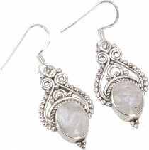 Indian silver earrings, ethno earrings, boho ornament earrings - ..