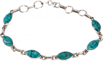 Indian Boho Silver Bracelet - Turquoise