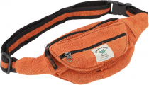 Practical hemp belt bag, ethno fanny pack, sidebag - rust orange