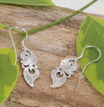 Brass hanging earring, Goa festival earrings - silver