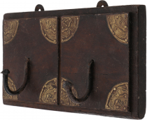 Double coat hook, wooden coat hook in colonial style - Design 1
