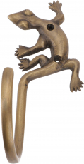 Boho wall hooks, bronze coat hook gecko - left