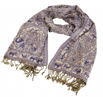 Indian pashmina scarf, shawl, boho stole with paisley pattern - l..