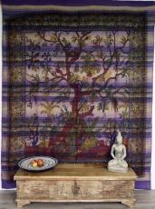 Boho style wall hanging, Indian bedspread tree of life - purple