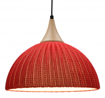 Modern knitted cotton ceiling light model Sukumo - red