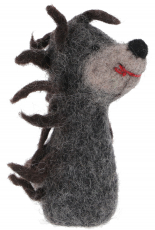 Handmade felt finger puppet - hedgehog