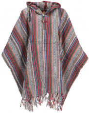 Poncho hippie chic, ethnic poncho, Andean poncho - red/colorful