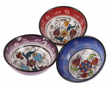 Set of 3`s Oriental bowls, bowl, cereal bowl Ø 13 cm, hand painte..