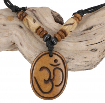 Ethno amulet, Tibet necklace, Tibet jewelry - Om oval