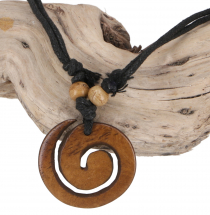 Ethno Amulet, Tibet Necklace, Tibet Jewellery - Spiral/brown