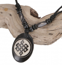Ethno amulet, Tibet necklace, Tibet jewelry - endless knot white