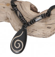 Ethno amulet, Tibet necklace, Tibet jewelry - drop spiral