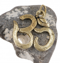Amulet `Om` - Brass chain pendant