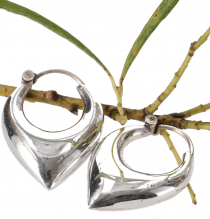 Wide Indian silver creoles, boho earrings - 2,5*2 cm