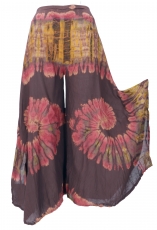 Colorful batik culottes - brown/orange
