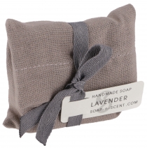 Handmade scented soap in cotton bag, 100 g Fair Trade - Lavender