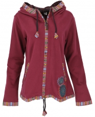 Nepal ethnic jacket, embroidered jacket - burgundy