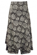 Ethno culottes, Boho maxi skirt, Kadhi summer skirt - stone grey