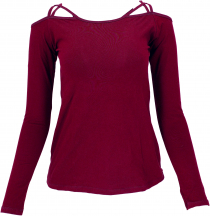 Goa Shirt, Boho Shirt - dark red