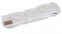 Plaited wool-knit headband, knitted ear warmer - off-white