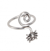 Silver toe ring - spider