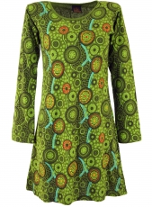 Hippie mini dress Boho chic, Tunic - green