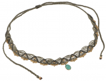 Macramé chain bead, hippie boho chain - olive green