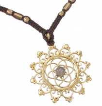 Boho macramé necklace, fairy jewelry - flower of life/moonstone