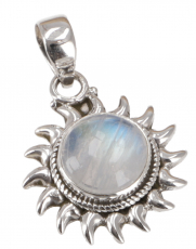 Ethno silver pendant, Indian boho chain pendant silver pendant su..