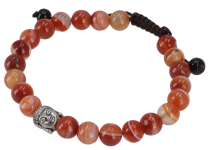 Mala, Buddha bracelet , Handmala agate brown - model 28
